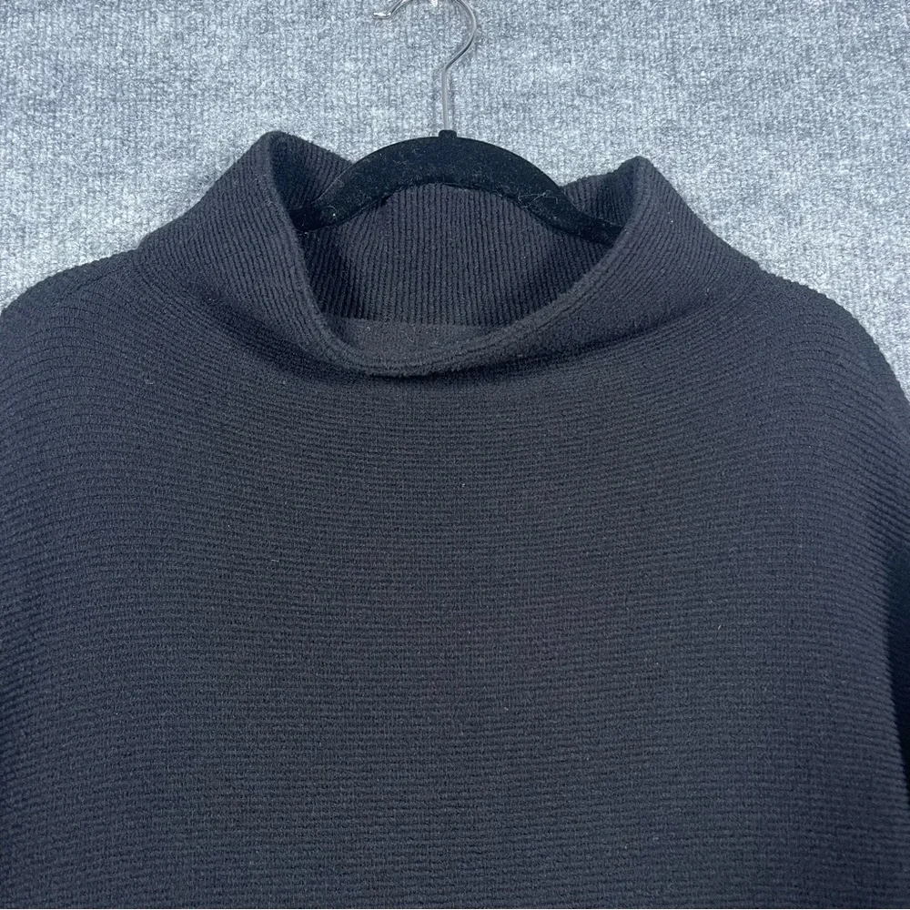 Free People Womens Small Black Ottoman Slouchy Tunic Mock Neck Oversized Sweater